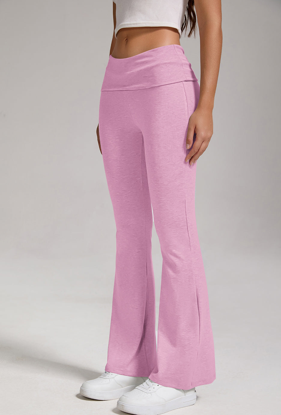 Wide leg Fold Flex low rise flare pants