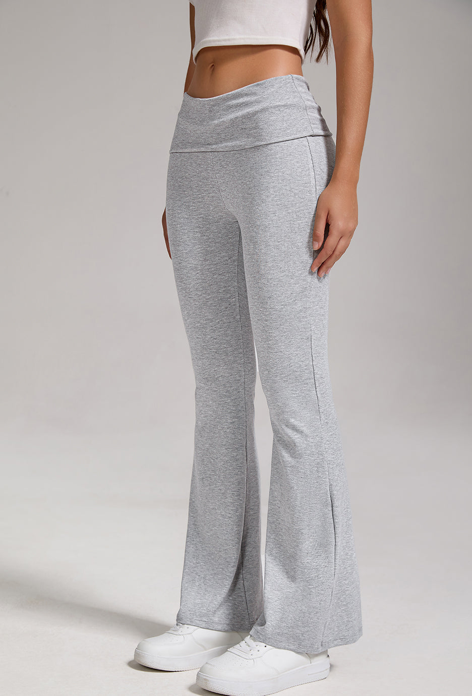 Wide leg Fold Flex low rise flare pants