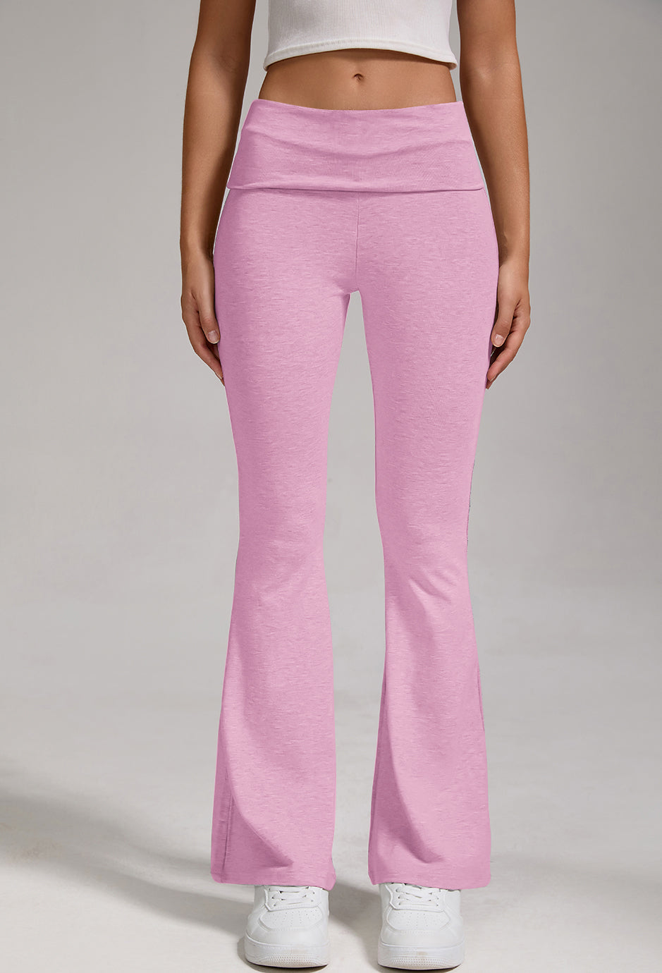 Wide leg Fold Flex low rise flare pants