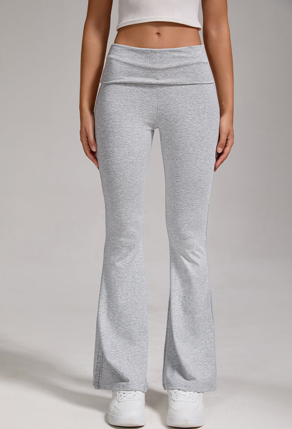 Wide leg Fold Flex low rise flare pants